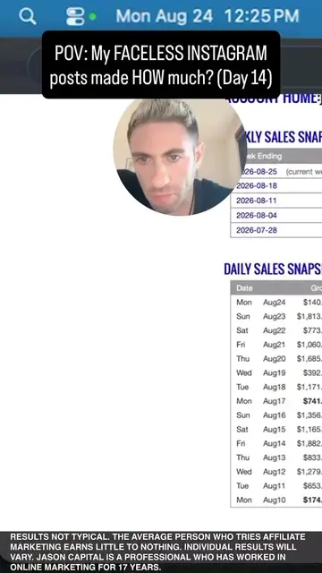 Jason logged into his ClickBank account, posted Aug 25