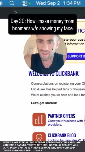 Jason logged into his ClickBank account, posted Sep 3