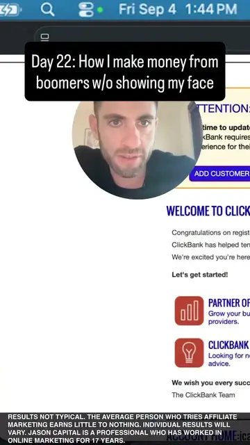 Jason logged into his ClickBank account, posted Sep 5