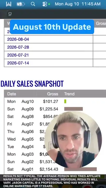 Jason logged into his ClickBank account, posted Aug 11