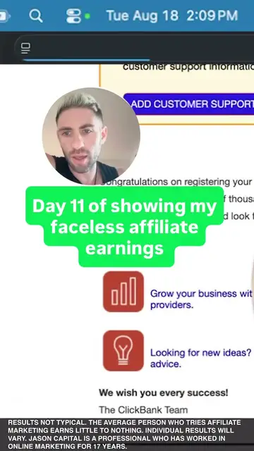 Jason logged into his ClickBank account, posted Aug 19