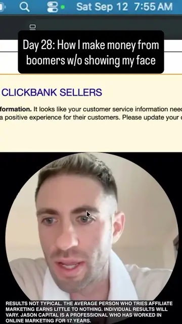 Jason logged into his ClickBank account, posted Sep 13