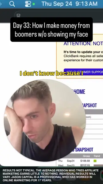 Jason logged into his ClickBank account, posted Sep 25