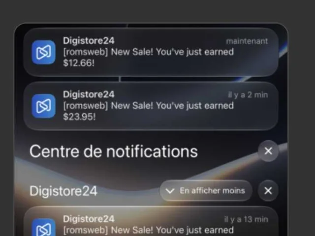 Digistore24 new sale notifications