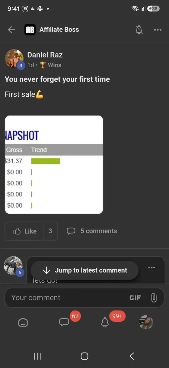 Affiliate Boss member post from Skool