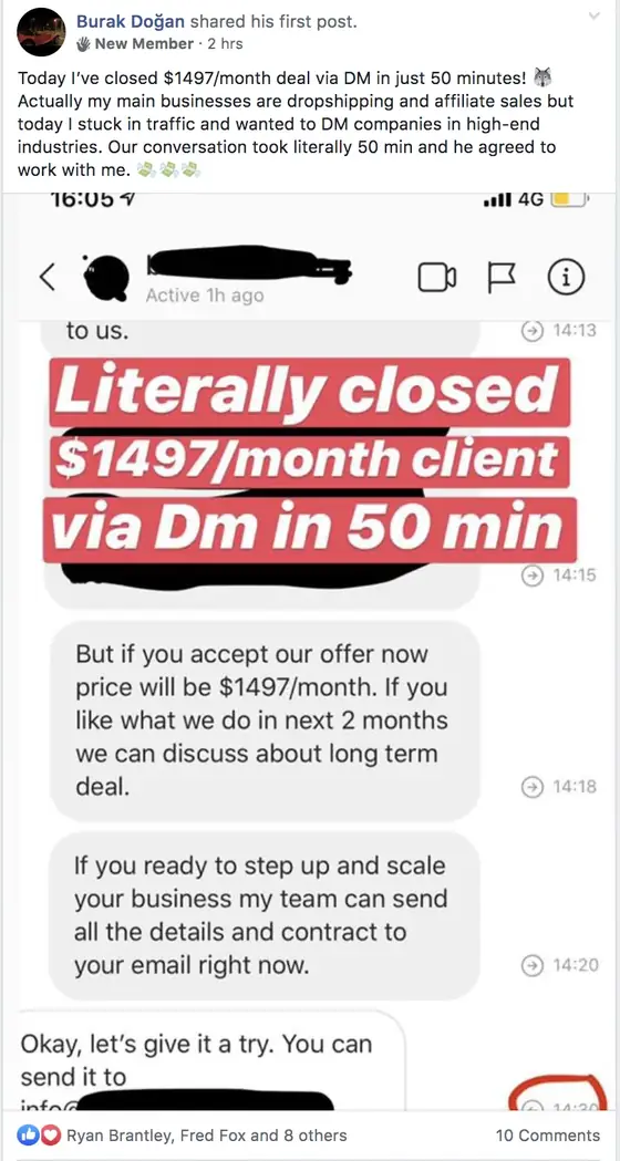 Post from a past student of an earlier Jason Capital program