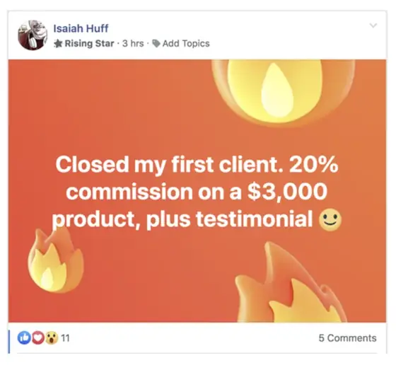 Post from a past student of an earlier Jason Capital program