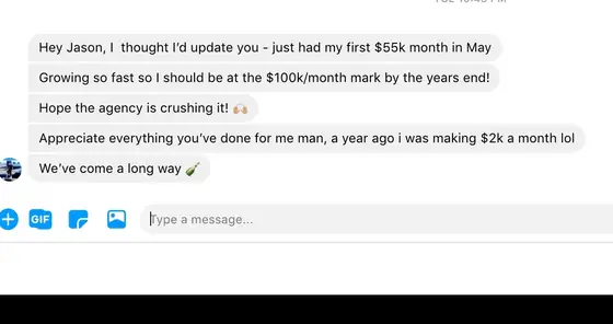 Post from a past student of an earlier Jason Capital program