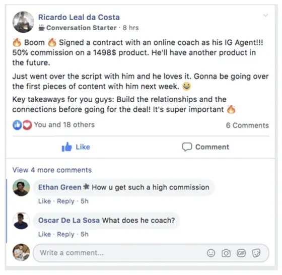 Post from a past student of an earlier Jason Capital program