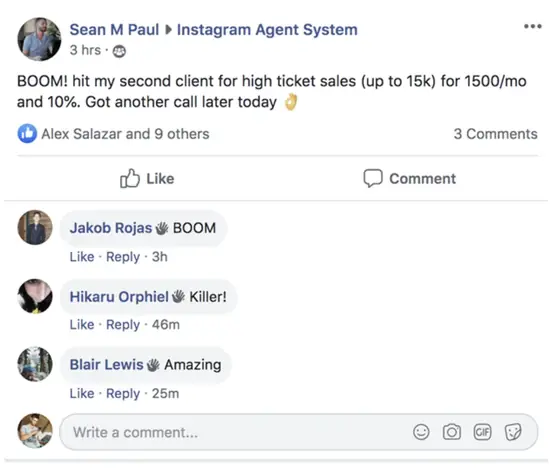 Post from a past student of an earlier Jason Capital program