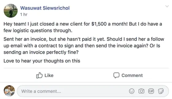 Post from a past student of an earlier Jason Capital program