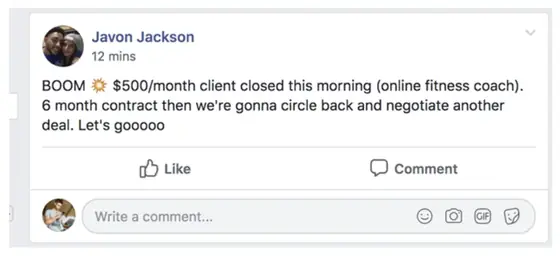 Post from a past student of an earlier Jason Capital program