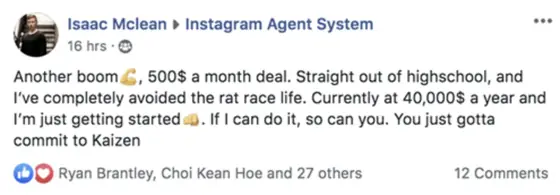 Post from a past student of an earlier Jason Capital program