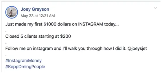 Post from a past student of an earlier Jason Capital program