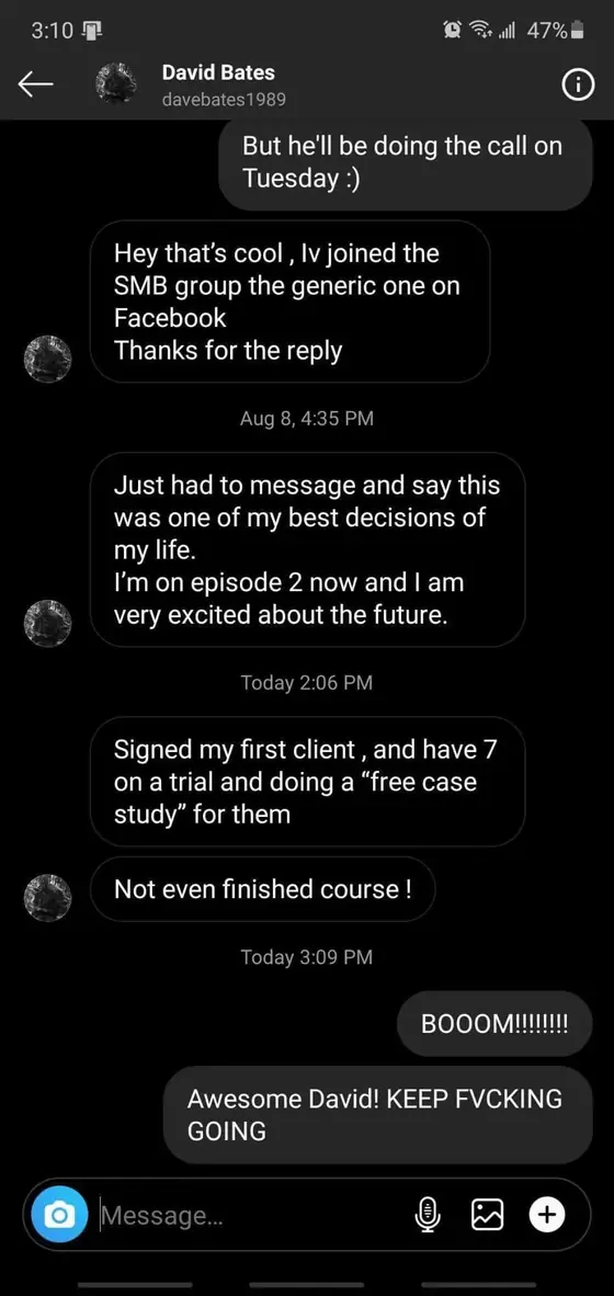 Post from a past student of an earlier Jason Capital program