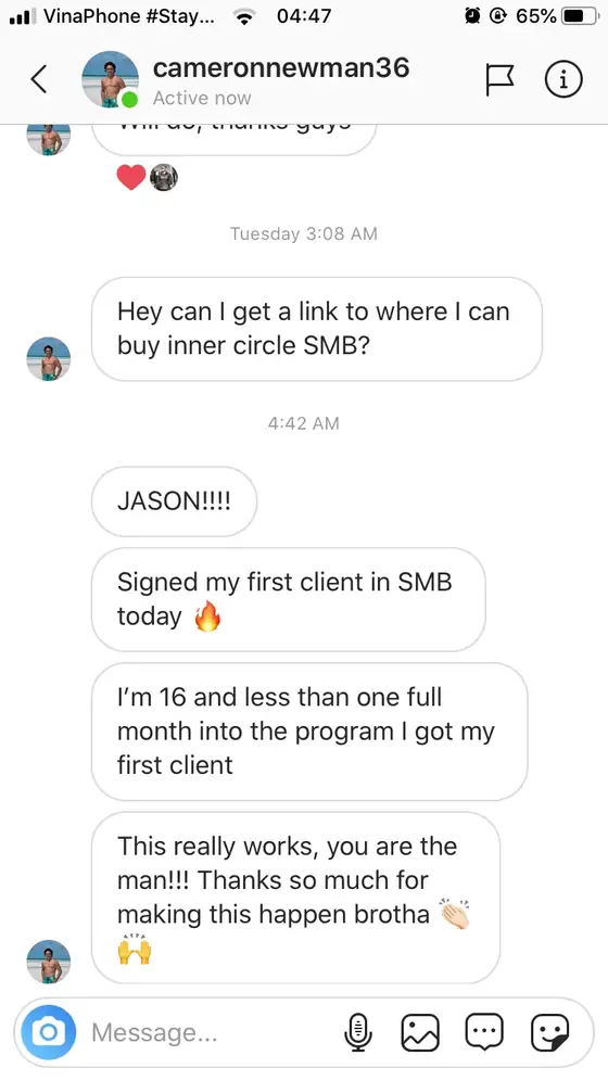 Post from a past student of an earlier Jason Capital program