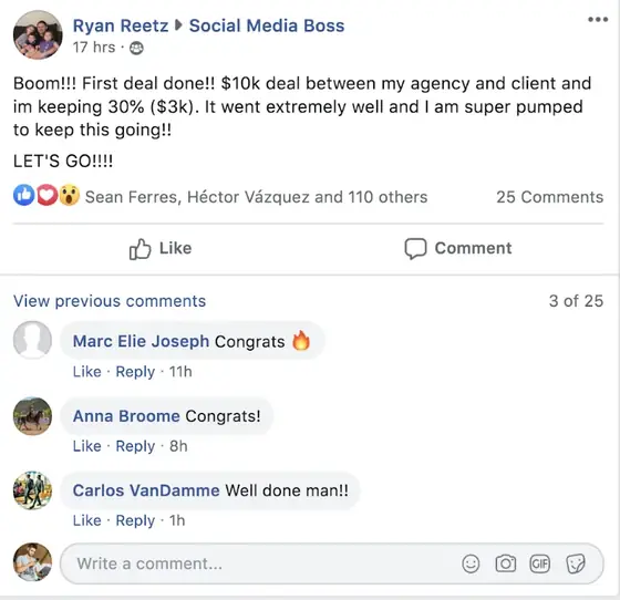 Post from a past student of an earlier Jason Capital program