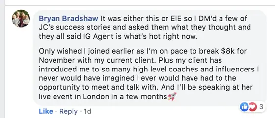 Post from a past student of an earlier Jason Capital program