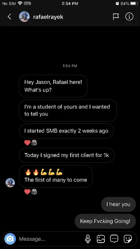 Post from a past student of an earlier Jason Capital program
