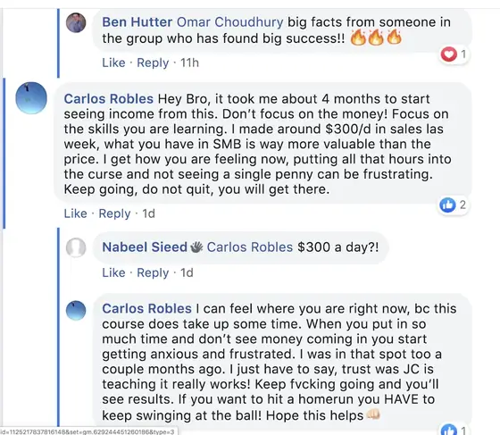 Post from a past student of an earlier Jason Capital program