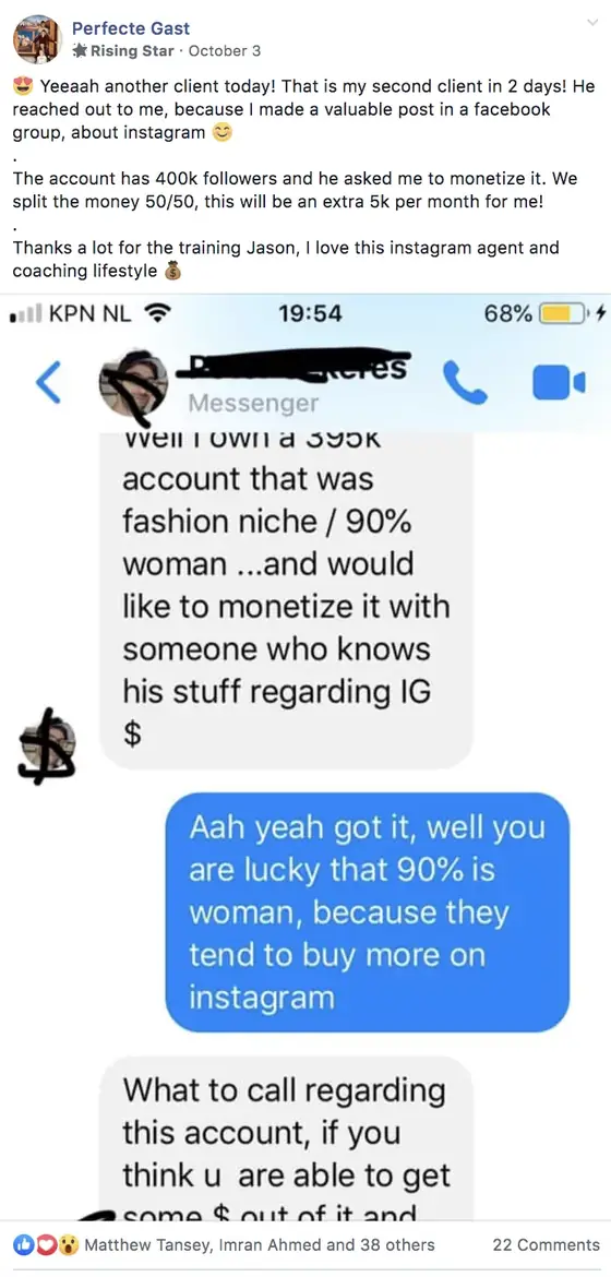 Post from a past student of an earlier Jason Capital program