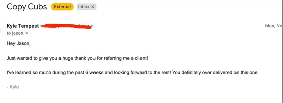 Post from a past student of an earlier Jason Capital program