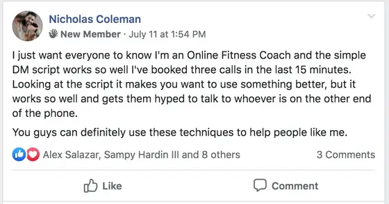 Post from a past student of an earlier Jason Capital program