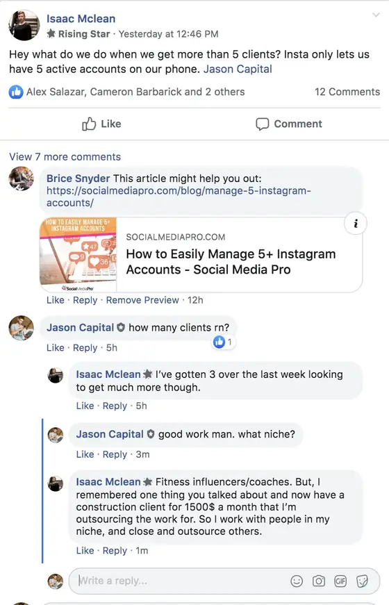Post from a past student of an earlier Jason Capital program