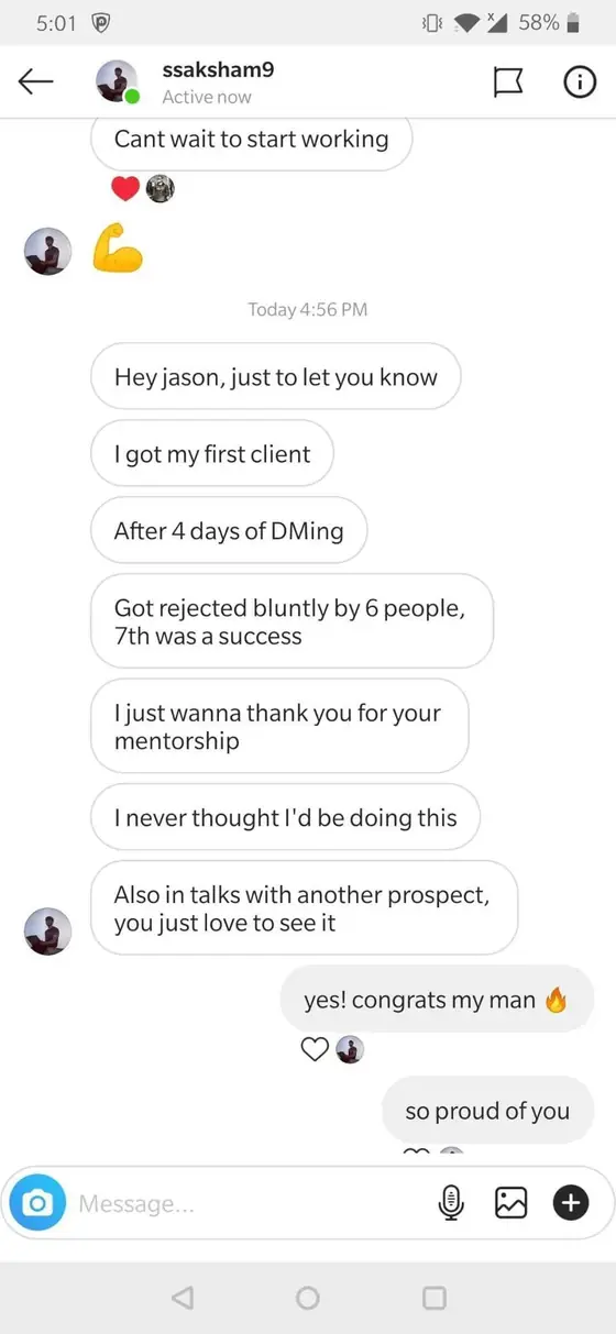 Post from a past student of an earlier Jason Capital program