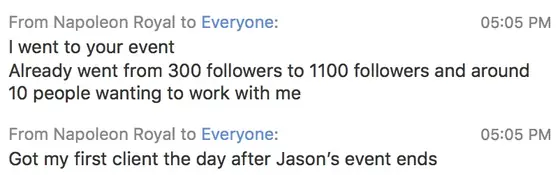 Post from a past student of an earlier Jason Capital program