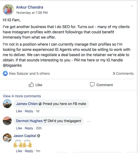 Post from a past student of an earlier Jason Capital program