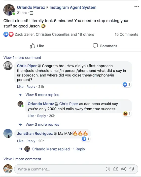 Post from a past student of an earlier Jason Capital program